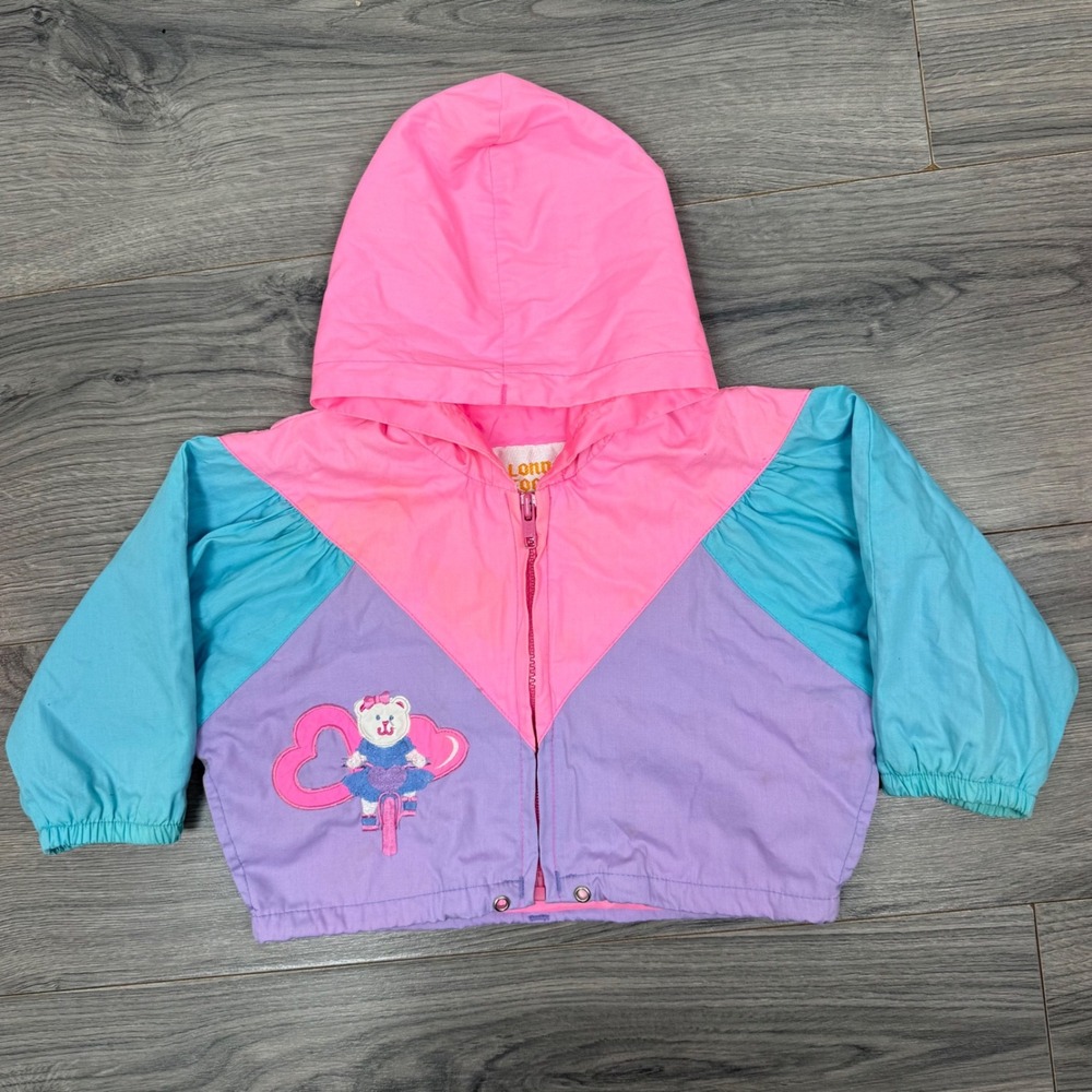 Vintage London Fog 90s Colorblock Hooded Windbreaker Jacket Pink Purple 18M